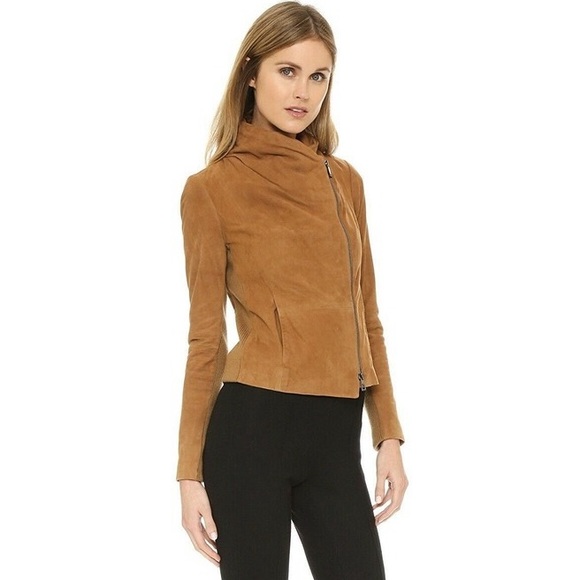 Vince Tan Leather Jacket - Picture 1 of 14